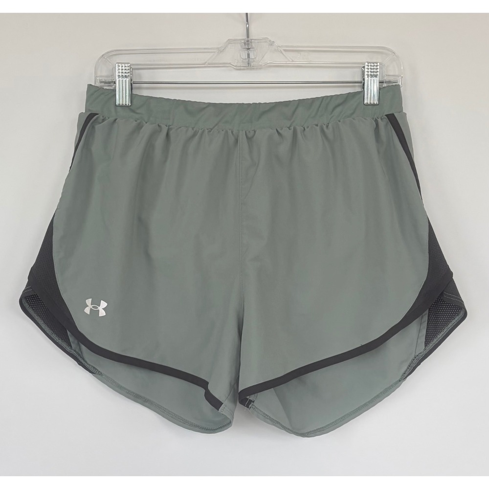 Under Armour Women's Sage Green Athletic Shorts with Black Trim